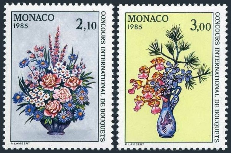Potovn znmky Monako 1984 Kvtiny Mi# 1664-65