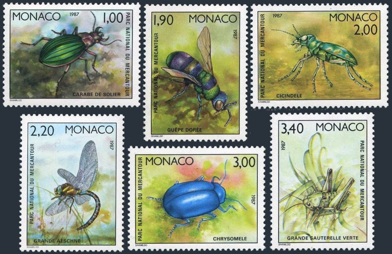 Potovn znmky Monako 1987 Hmyz Mi# 1796-1801 Kat 12