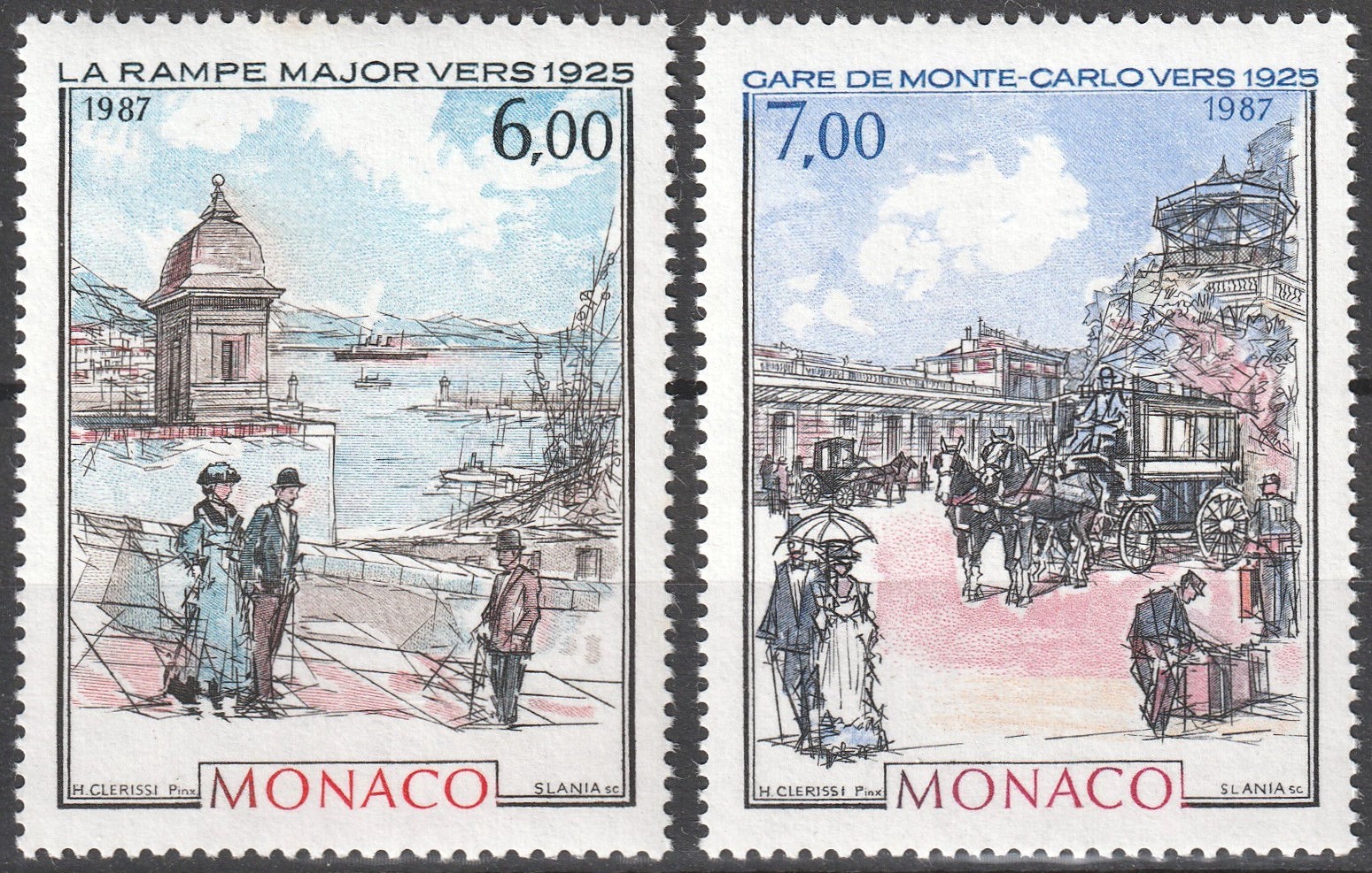Potovn znmka Monako 1987 Monte Carlo a Monaco Mi# 1841-42 Kat 8.50