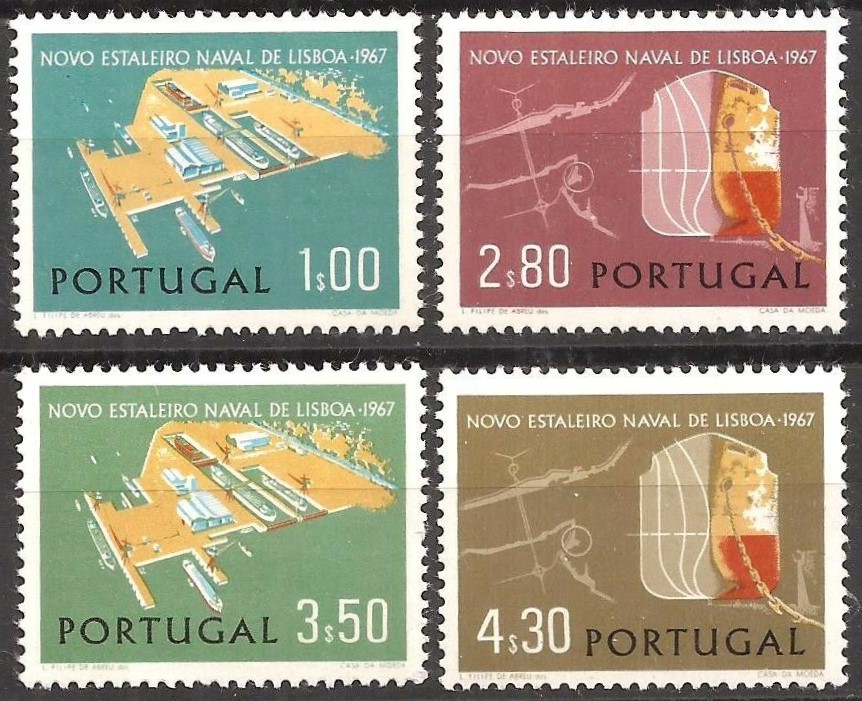 Potovn znmky Portugalsko 1967 Lodnice v Margueira Mi# 1036-39 Kat 8.50
